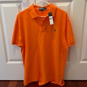 Large orange polo new with tags